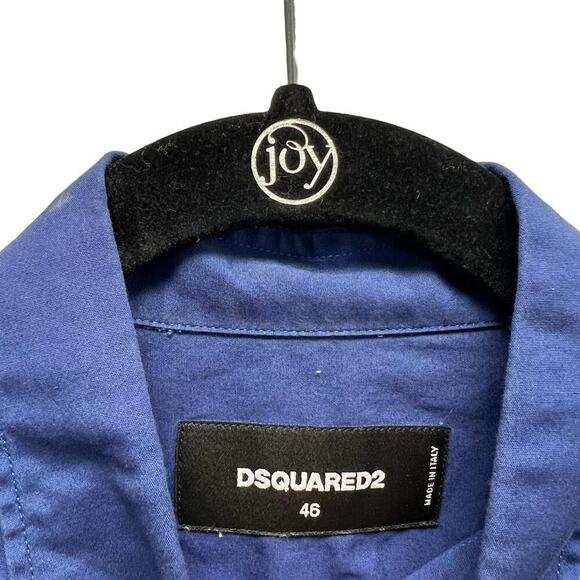 Dsquared2‎ Button Up Shirt Cotton Royal Blue Men’s Size 46 - Picture 3 of 9